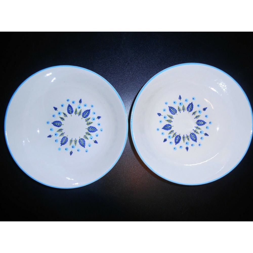 Set Of 2 1950s Retro Vintage Hand Decorated Made In America Cereal Bowls